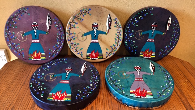 Drums created in the Heritage Micro-grant drum-making workshop