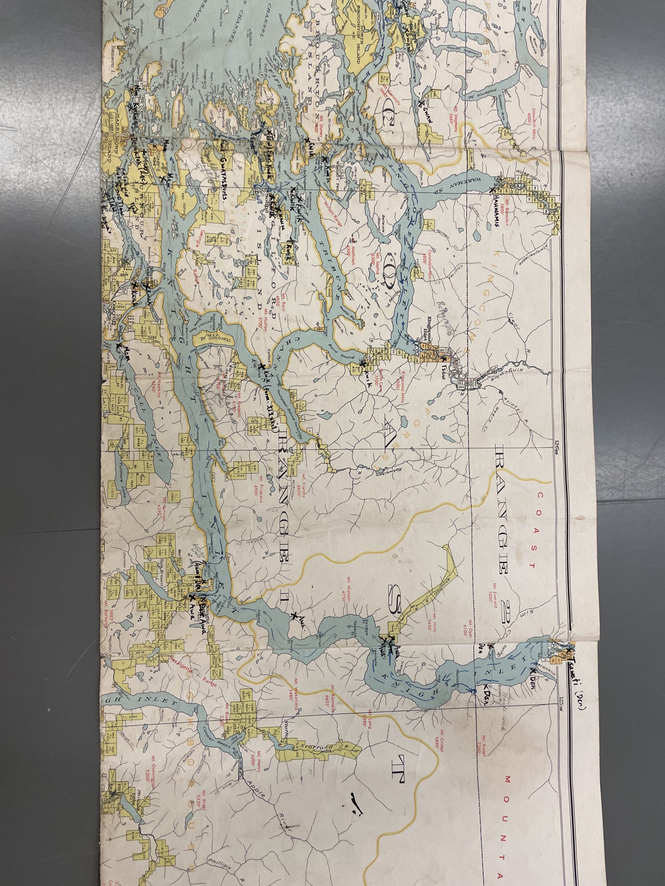 Paper map of Musgamakw Dzawada’enuxw territory
